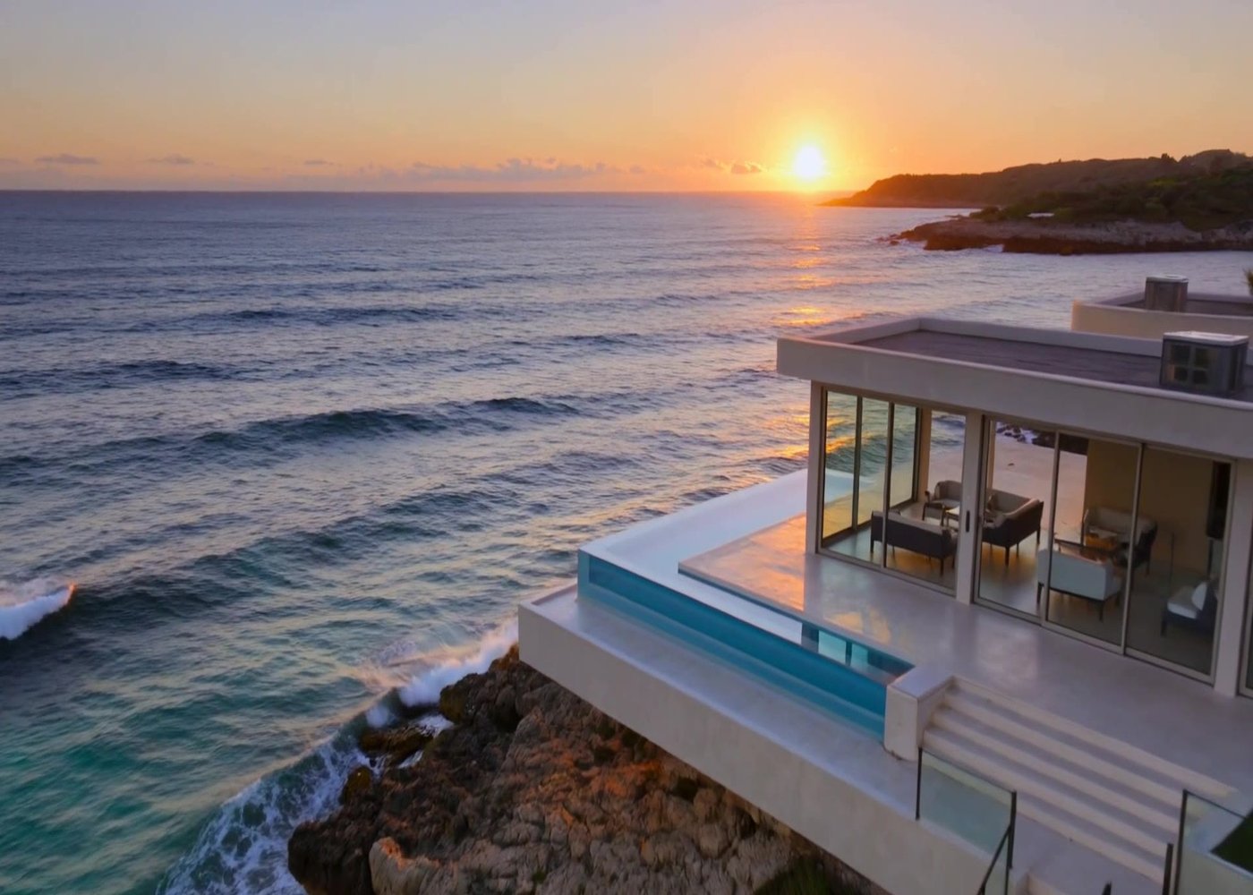 Propriété contemporaine en bord de littoral
